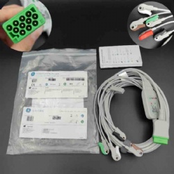 Original GE Maquette one-piece 5 leads AHA grabber 4.7m 5831400 ECG Cable